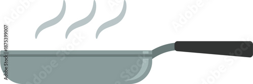 Illustration of a frying pan with steam.