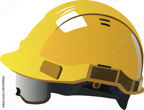 Yellow Construction Safety Helmet with Protective Eye Visor