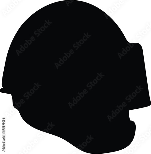 Silhouette of a Firefighter Rescue Helmet with Visor