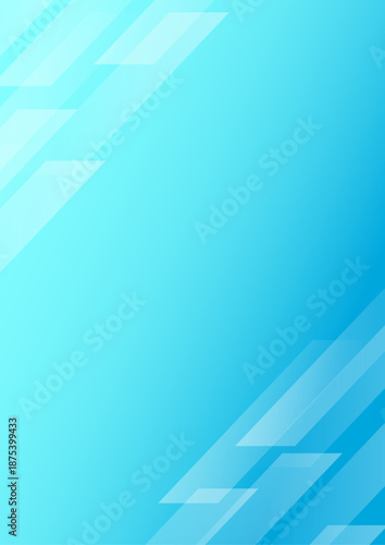 A4縦型 斜め青ラインの幾何学的なグラデーション背景 (ビジネス・テクノロジー) 水色	
