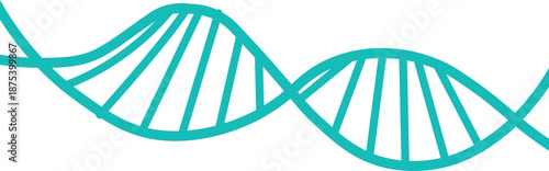 Teal Cyan DNA Helix Illustration for Healthcare Technology