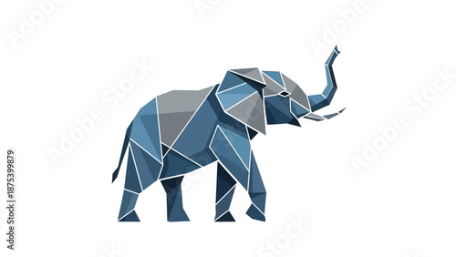Geometric Elephant Illustration on White Background.