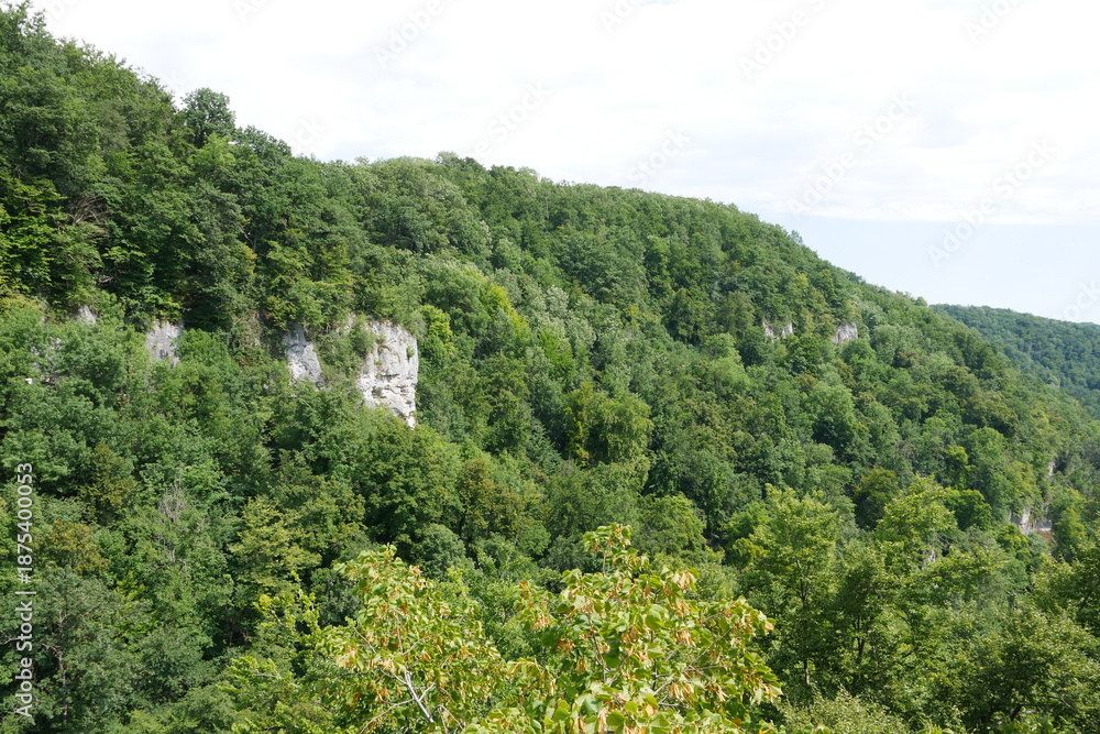 Fototapeta premium Schreckenfelsen in der Schwäbischen Alb bei Grabenstetten und Bad Urach
