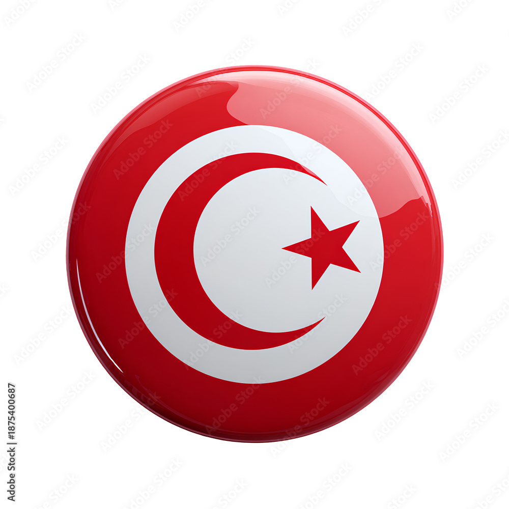 Fototapeta premium Tunisia flag on transparent
