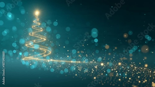 Elegant christmas tree, shimmering lights animation for festive season celebration