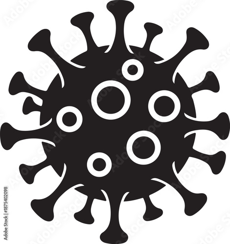 Coronavirus illustration with distinctive spikes and circular patterns