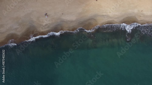 Top view of the idyllic beach.