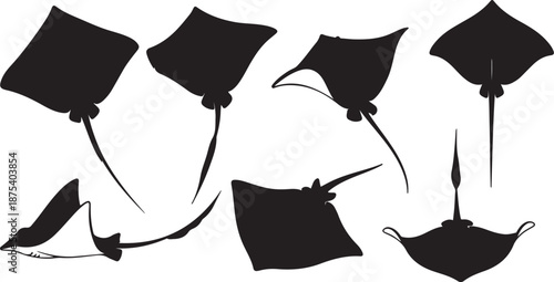 Creative vintage stingray logo vector design template