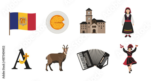 Collection of Andorra cultural symbols and landmarks