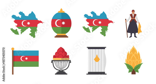 Azerbaijan National Symbols and Cultural Icons Collection