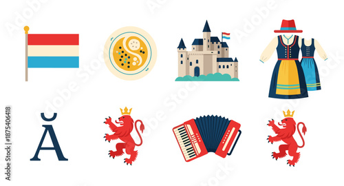 Luxembourg national symbols and cultural icons collection