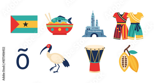 Collection of São Tomé and Príncipe cultural symbols and landmarks