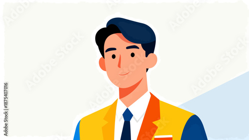Illustration of a smiling man in a suit