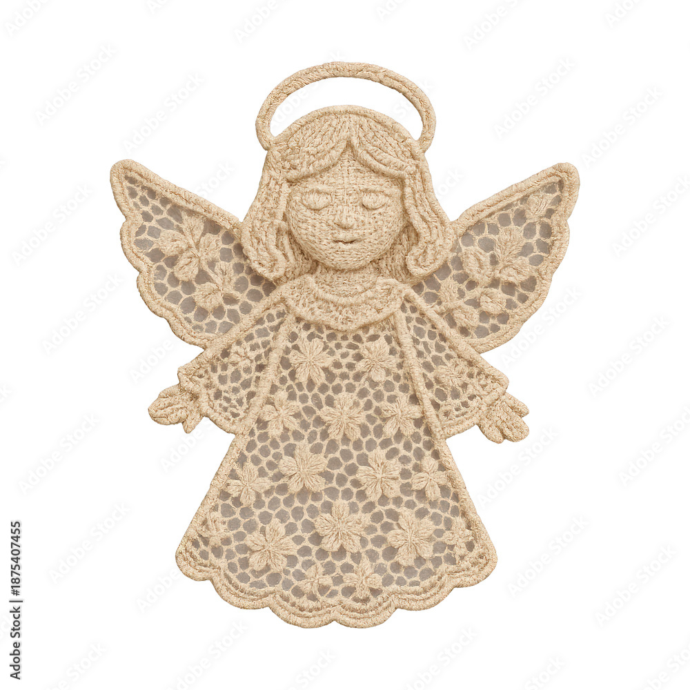Fototapeta premium PNG Delicate lace angel ornament