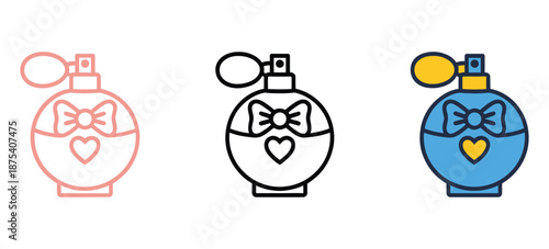 Perfume Icon Illustration on White Background, Representing Fragrance, Scent, Cosmetics, Beauty Products, Web Design