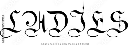 Gothic Calligraphy Display Font Alphabet – Dark Elegant Font Type with Sharp Swashes, Dramatic Typography Meaning for Luxury Branding Tattoo Lettering, Editorial Titles, and High-Impact Graphic Design