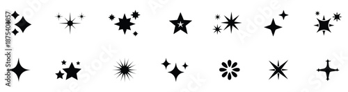 star icon Shine sparkle icon. star sign collection. Star vector icons. Set of star symbols isolated.   Sparkle vector icons set. Shine symbol illustration. 