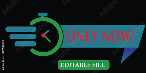 Sale countdown badges. only now, Logos, signs, stickers, deal badge template for advertising, promotion, shop market.