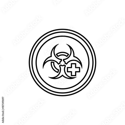 Medical Biohazard Symbol Icon Clinical Waste and Biological Hazard Outline Vector