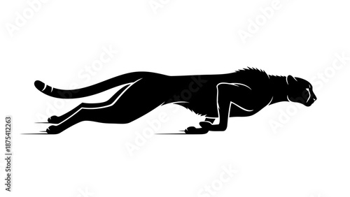 Black Panther Sprinting Silhouette Illustration Art.