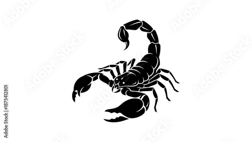 Black Scorpion Silhouette with Raised Tail.