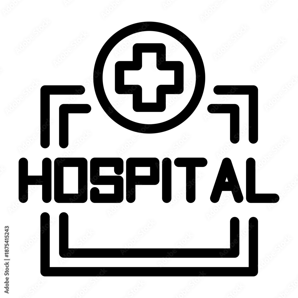 Obraz premium hospital building icon