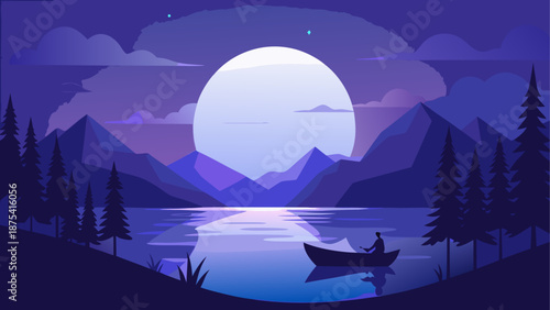 Moonlit lake