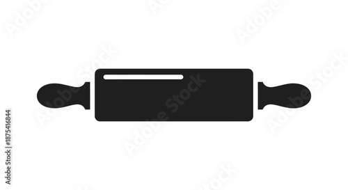 Black Rolling Pin Kitchen Utensil Tool.