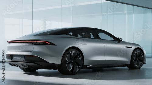 a futuristic luxury electric sedan inspired by modern German minimalism