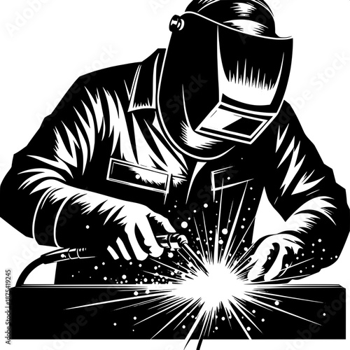 Skilled Workshop Welder Illustration