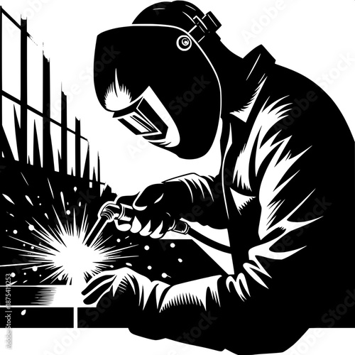Skilled Workshop Welder Illustration