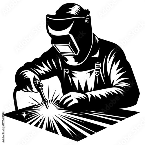Skilled Workshop Welder Illustration