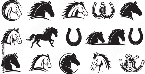 A set of badges frisky horses
