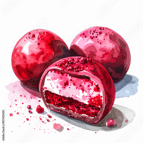 Raspberry Macarons with Red Filling and Shell.