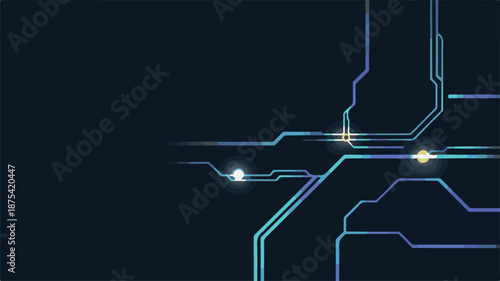 Futuristic circuit board with glowing lines technology innovation