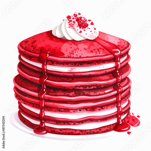 Red Velvet Cake with Whipped Cream Topping.