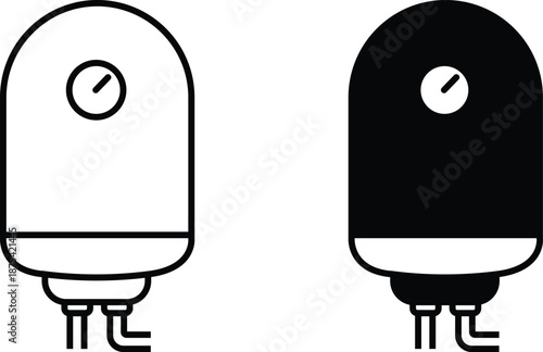 Minimalist water geyser Icon with editable stroke boiler appliance line Icon editable Stroke Isolated on transparent background