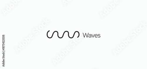 Abstract Waves minimal logo design. Waves dynamic linear symbol mark logo icon sign