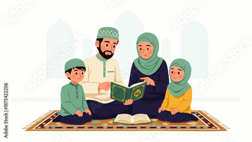 Ramadan Mubarak Celebration Islamic Greeting Vector