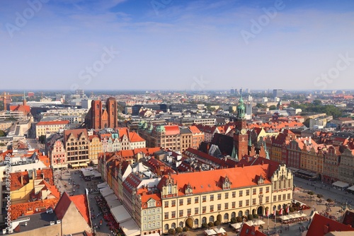 Wallpaper Mural Wroclaw city aerial view in Poland. Cityscape of Wroclaw Old Town. Torontodigital.ca