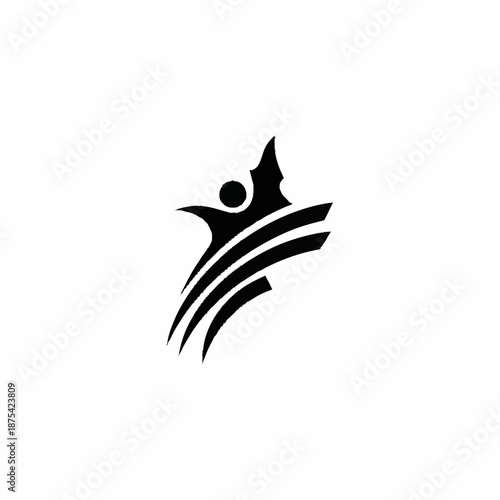 Abstract human figure with flowing lines representing freedom and achievement.
