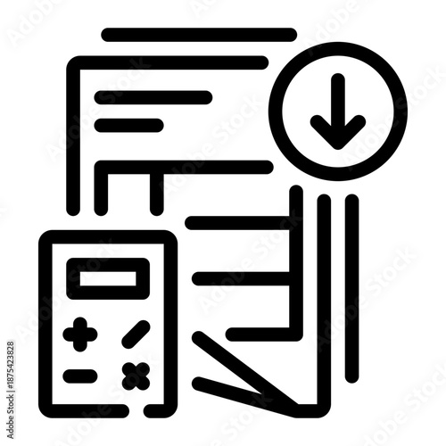 down arrow line icon