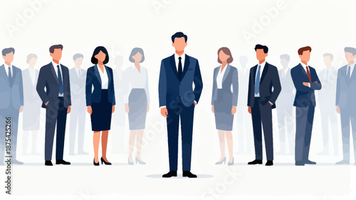 Business people in suits standing