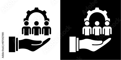 Professional Support Icon Set White Glyph Style Collection