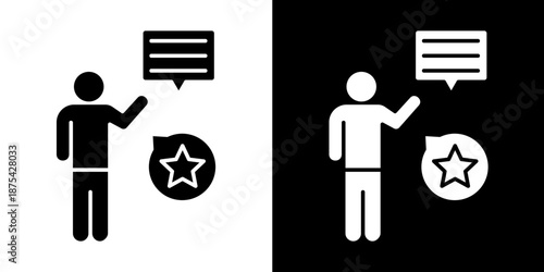 Elevator Pitch Icon Set White Glyph Style Collection