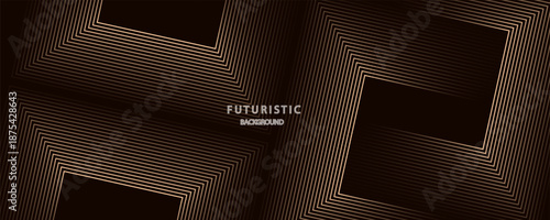 3D brown lines techno abstract background overlap layer on dark space with rhombus effect decoration. Modern graphic design element stripes style concept for web, poster, flyer, card or brochure cover