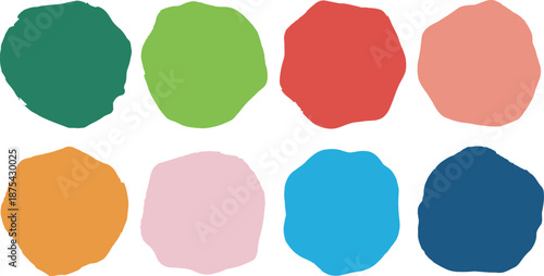 Vibrant color swatches on white background for art and design