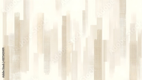 Modern abstract urban background with diverse geometric rectangles of varying opacity and subtle textural details evoking a minimalist skyline in soft beige and cream hues