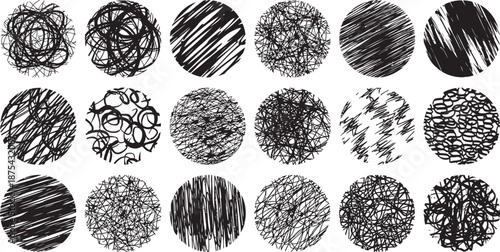 Collection of 20 unique fingerprint patterns in black and white