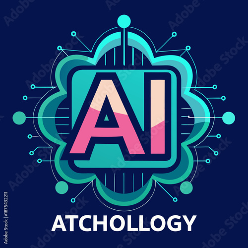 Vibrant AI logo with futuristic design and colorful gradient